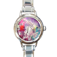 Clouds Multicolor Fantasy Art Skies Round Italian Charm Watch