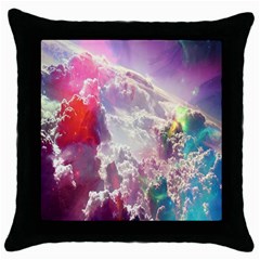 Clouds Multicolor Fantasy Art Skies Throw Pillow Case (black) by Ket1n9