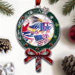 United States Of America Usa  Images Independence Day Metal X Mas Lollipop with Crystal Ornament Front