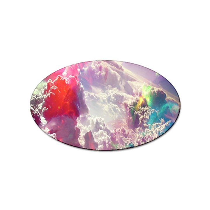 Clouds Multicolor Fantasy Art Skies Sticker Oval (10 pack)