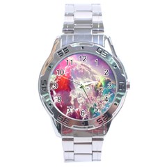 Clouds Multicolor Fantasy Art Skies Stainless Steel Analogue Watch