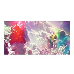 Clouds Multicolor Fantasy Art Skies Satin Wrap 35  X 70  by Ket1n9