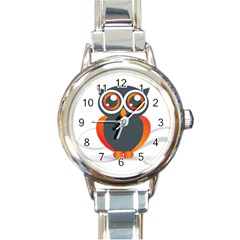 Owl Logo Round Italian Charm Watch