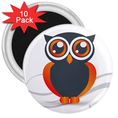 Owl Logo 3  Magnets (10 Pack)  by Ket1n9