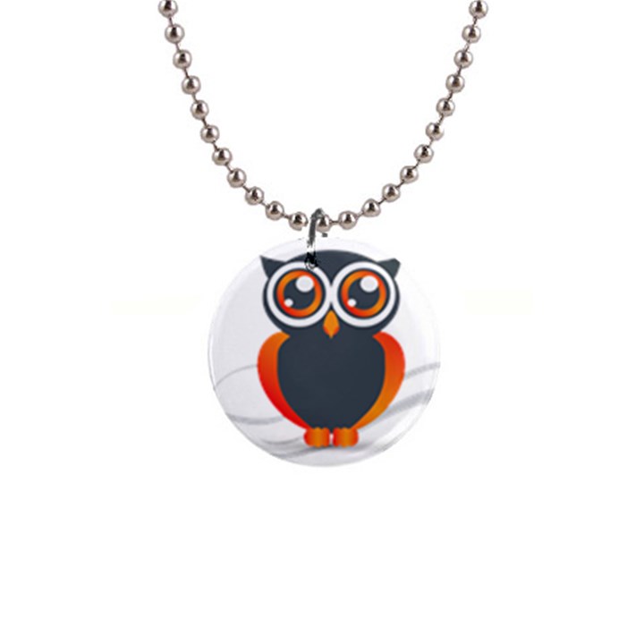 Owl Logo 1  Button Necklace