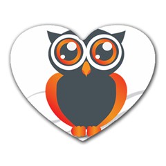 Owl Logo Heart Mousepad by Ket1n9