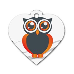 Owl Logo Dog Tag Heart (one Side) by Ket1n9