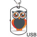 Owl Logo Dog Tag USB Flash (One Side) Front