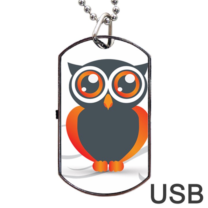 Owl Logo Dog Tag USB Flash (One Side)