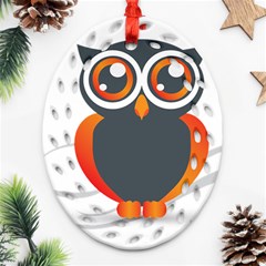 Owl Logo Oval Filigree Ornament (two Sides) by Ket1n9