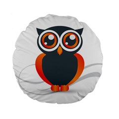 Owl Logo Standard 15  Premium Flano Round Cushions by Ket1n9