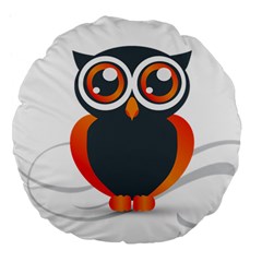 Owl Logo Large 18  Premium Flano Round Cushions by Ket1n9