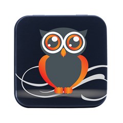 Owl Logo Square Metal Box (black)