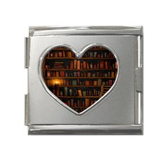 Books Library Mega Link Heart Italian Charm (18mm) by Ket1n9