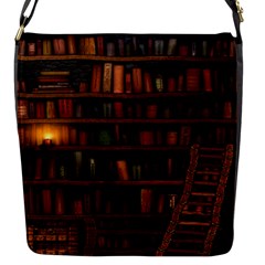 Books Library Flap Closure Messenger Bag (s) by Ket1n9