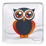 Owl Logo Square Glass Fridge Magnet (4 pack) Front