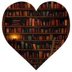 Books Library Wooden Puzzle Heart