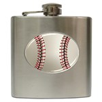 Baseball Hip Flask (6 oz) Front