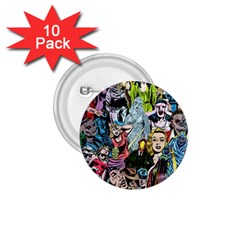 Vintage Horror Collage Pattern 1 75  Buttons (10 Pack) by Ket1n9