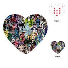 Vintage Horror Collage Pattern Playing Cards Single Design (heart)