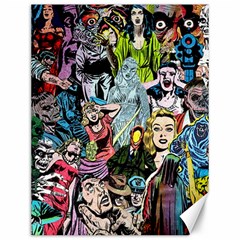 Vintage Horror Collage Pattern Canvas 12  X 16  by Ket1n9