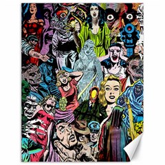 Vintage Horror Collage Pattern Canvas 18  X 24  by Ket1n9