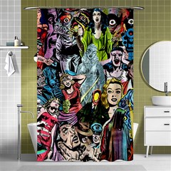 Vintage Horror Collage Pattern Shower Curtain 48  X 72  (small)  by Ket1n9