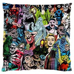 Vintage Horror Collage Pattern Large Cushion Case (one Side) by Ket1n9