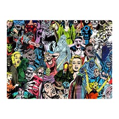 Vintage Horror Collage Pattern Two Sides Premium Plush Fleece Blanket (mini) by Ket1n9