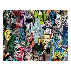 Vintage Horror Collage Pattern Two Sides Premium Plush Fleece Blanket (large) by Ket1n9