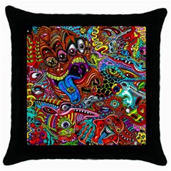 Art Color Dark Detail Monsters Psychedelic Throw Pillow Case (black) by Ket1n9