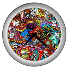 Art Color Dark Detail Monsters Psychedelic Wall Clock (silver) by Ket1n9