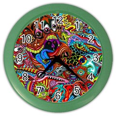 Art Color Dark Detail Monsters Psychedelic Color Wall Clock by Ket1n9