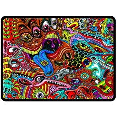 Art Color Dark Detail Monsters Psychedelic Fleece Blanket (large) by Ket1n9