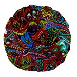 Art Color Dark Detail Monsters Psychedelic Large 18  Premium Round Cushions Back