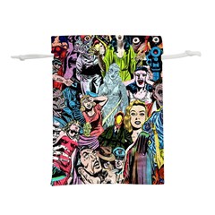 Vintage Horror Collage Pattern Lightweight Drawstring Pouch (l) by Ket1n9