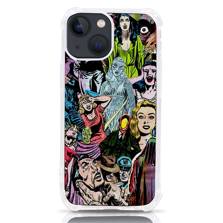 Vintage Horror Collage Pattern iPhone 13 mini TPU UV Print Case