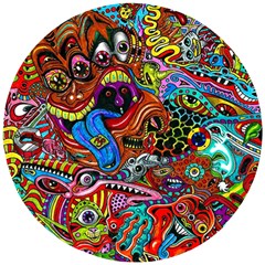 Art Color Dark Detail Monsters Psychedelic Wooden Puzzle Round by Ket1n9