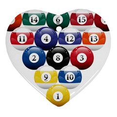 Racked Billiard Pool Balls Ornament (heart) by Ket1n9