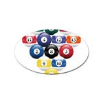 Racked Billiard Pool Balls Sticker Oval (10 pack) Front