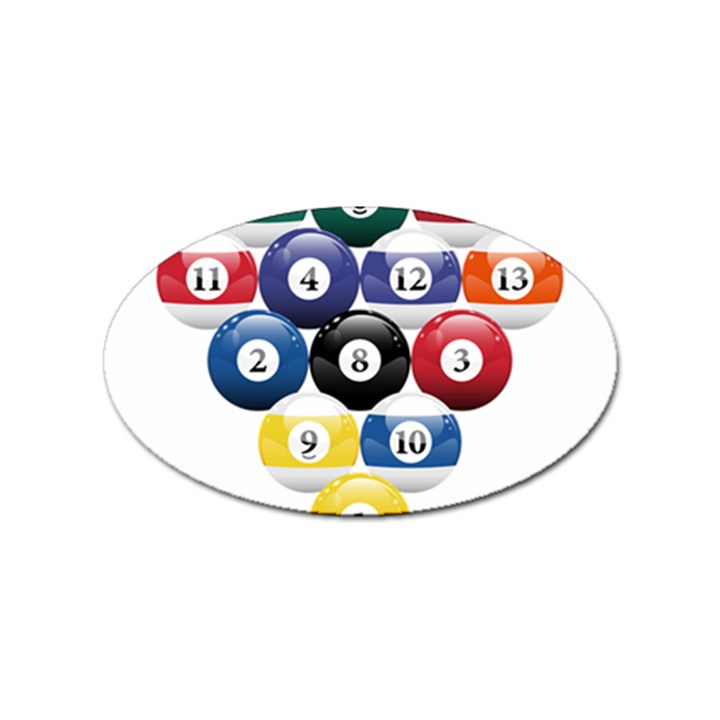 Racked Billiard Pool Balls Sticker Oval (10 pack)