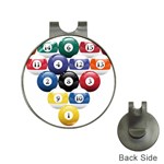 Racked Billiard Pool Balls Hat Clips with Golf Markers Front