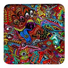 Art Color Dark Detail Monsters Psychedelic Square Glass Fridge Magnet (4 Pack)