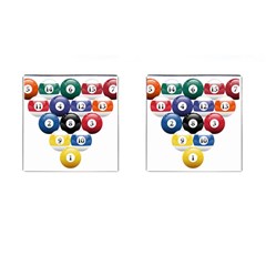 Racked Billiard Pool Balls Cufflinks (square) by Ket1n9