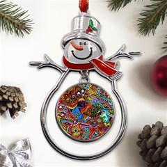 Art Color Dark Detail Monsters Psychedelic Metal Snowman Ornament by Ket1n9