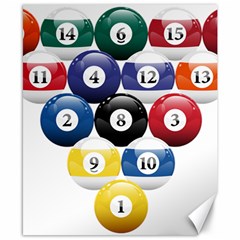 Racked Billiard Pool Balls Canvas 8  X 10  by Ket1n9