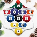 Racked Billiard Pool Balls Ornament (Snowflake) Front