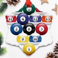 Racked Billiard Pool Balls Snowflake Ornament (two Sides) by Ket1n9