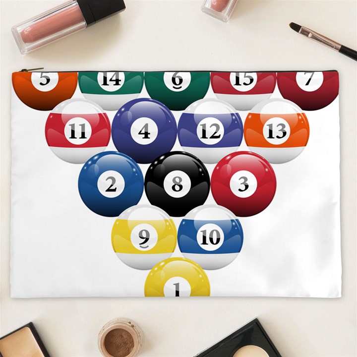 Racked Billiard Pool Balls Cosmetic Bag (XXL)