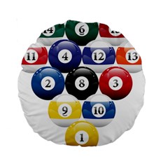 Racked Billiard Pool Balls Standard 15  Premium Round Cushions by Ket1n9